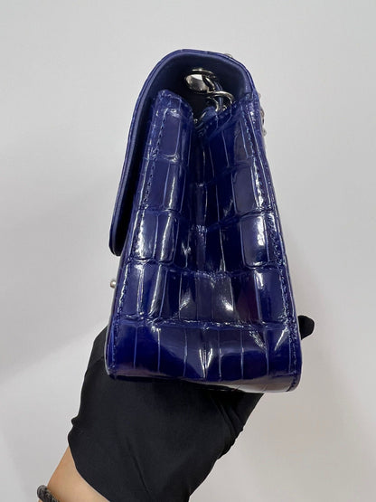 Chanel Blue Alligator mini square Flap Bag