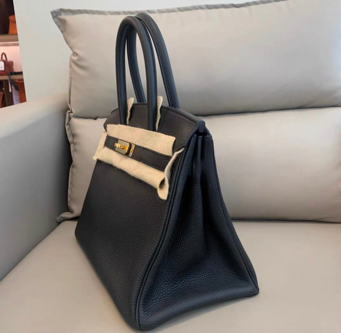 Hermes Birkin 30 Black Togo Leather Gold Hardware