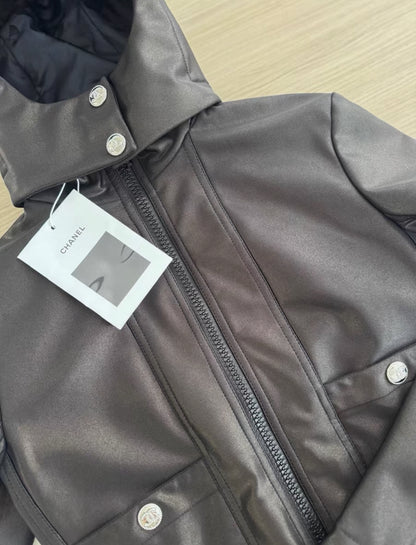 Chanel 23N Coco Neige Black Slim Fit Ski Suit Jacket size FR38