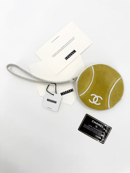 Chanel Tennis hello suede leather mini coin purse