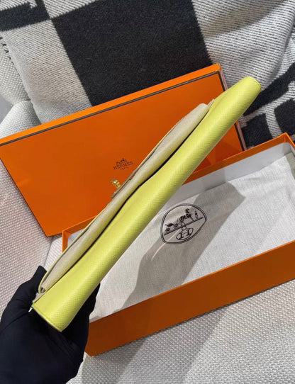 Hermes Kelly cut Yellow Jaune Epsom leather gold hardware
