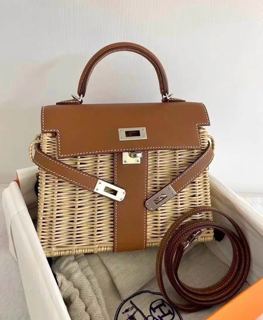 Hermès Kelly Mini Picnic Gold Swift Leather Palladium Hardware