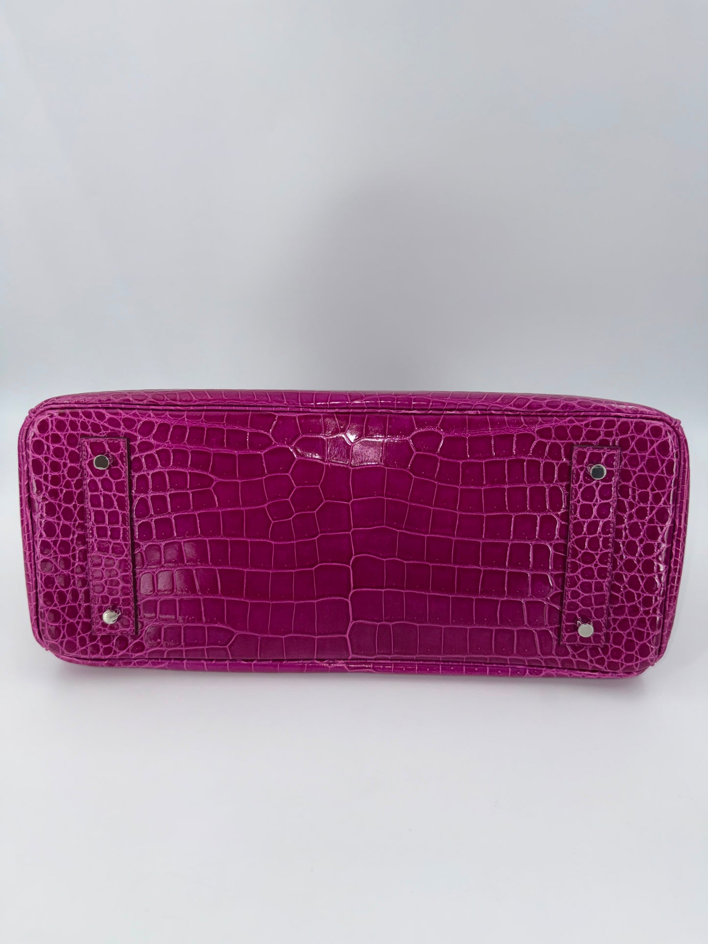 Hermes JPG Birkin Shoulder 5J Rose Scheherezade Shiny Porosus Crocodile leather palladium hardware