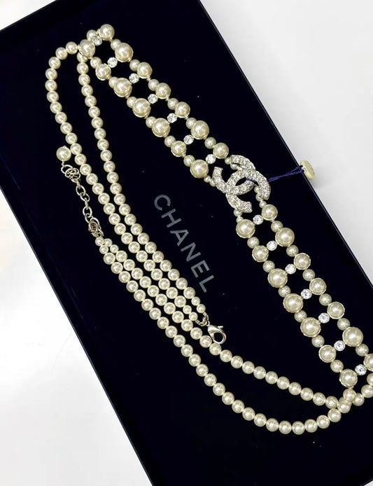 Chanel 21K double cc pearl waist chain