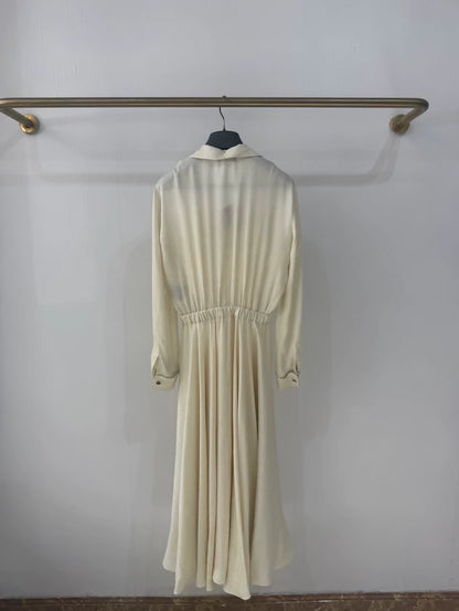 Loro Piana Haute Couture Spring/Summer 2026 Beige Silk Dress