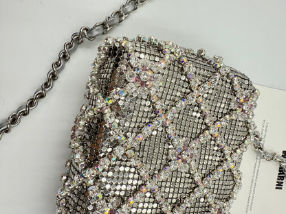 Chanel 22 diamond quilting silver-tone CC Mini Flap Bag