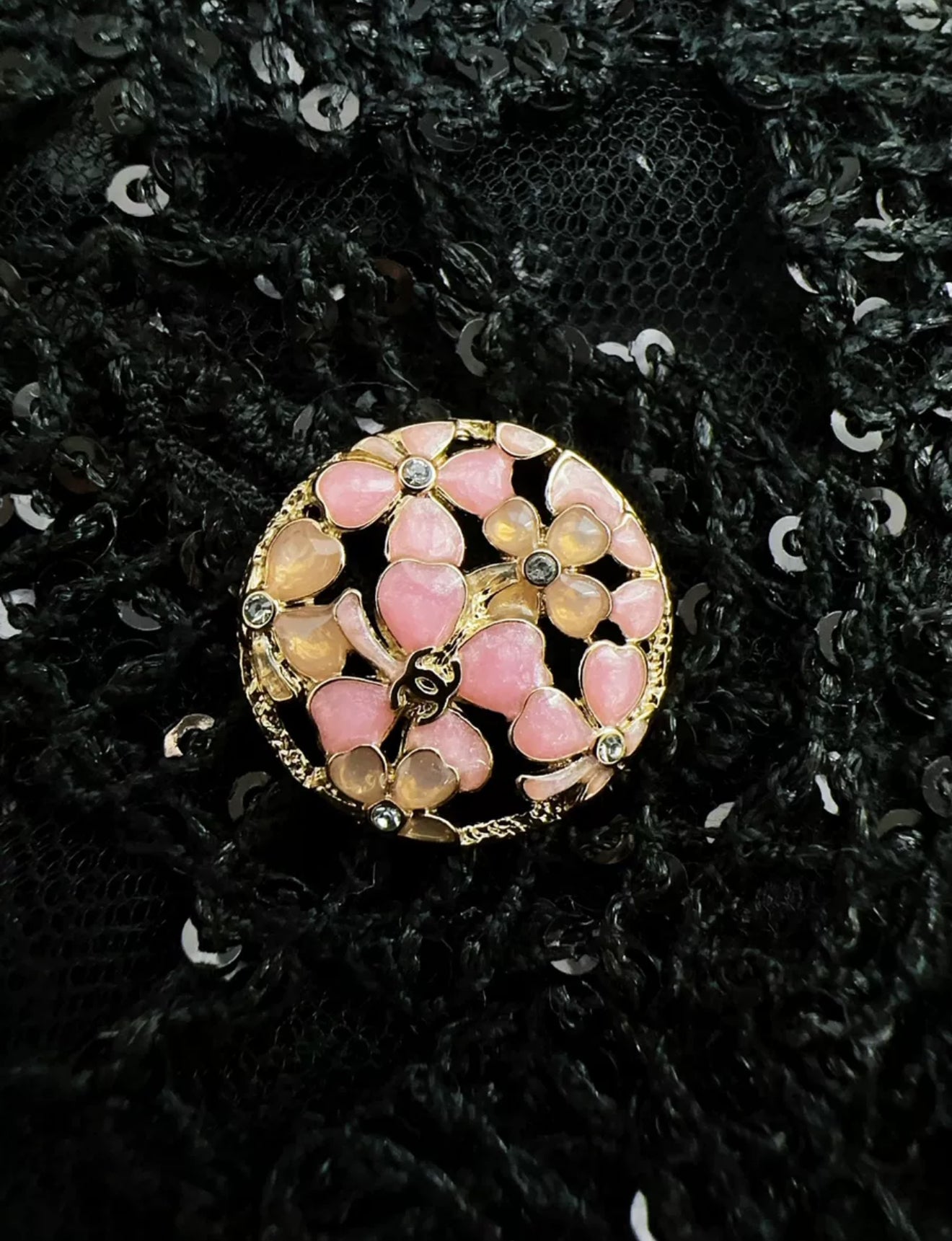 Chanel 24S Black Flower Lace Jacket