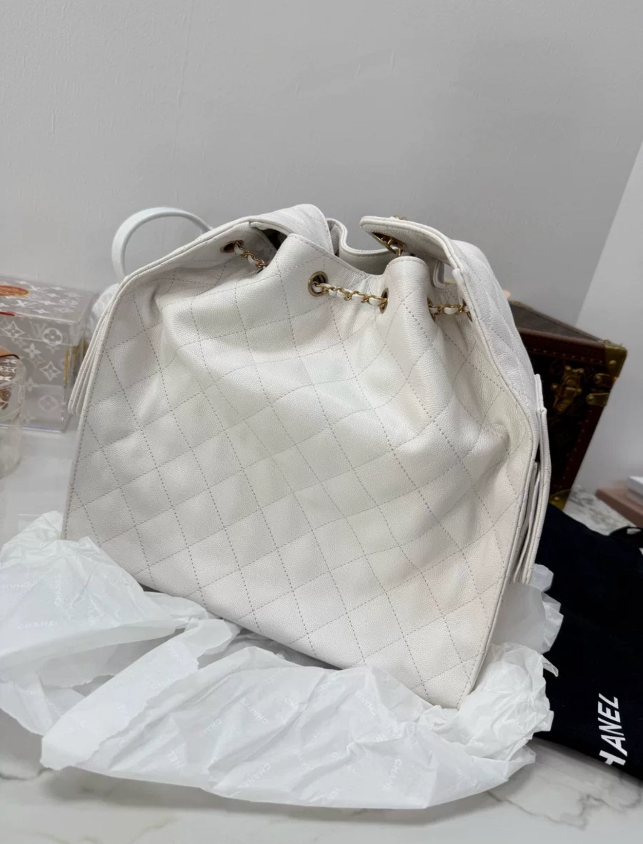 CHANELホワイト キルティング パーティーバッグ キルティング CHANEL(シャネル) パーティーバッグ(レディース