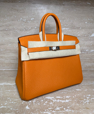 Hermes Birkin 25 Orange Togo Palladium hardware