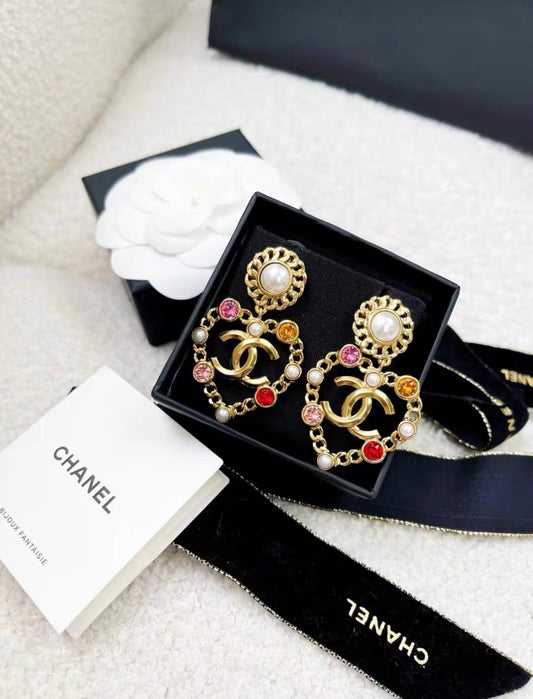 Chanel 21 Gold Heart Earrings