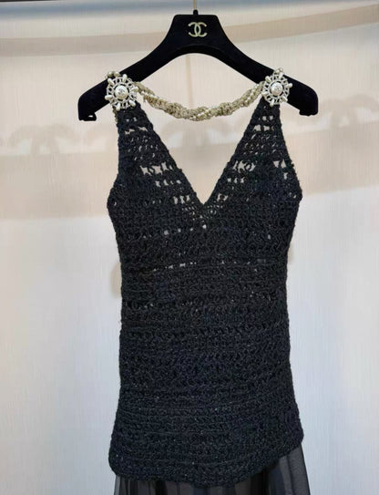 Chanel 18A black long dress
