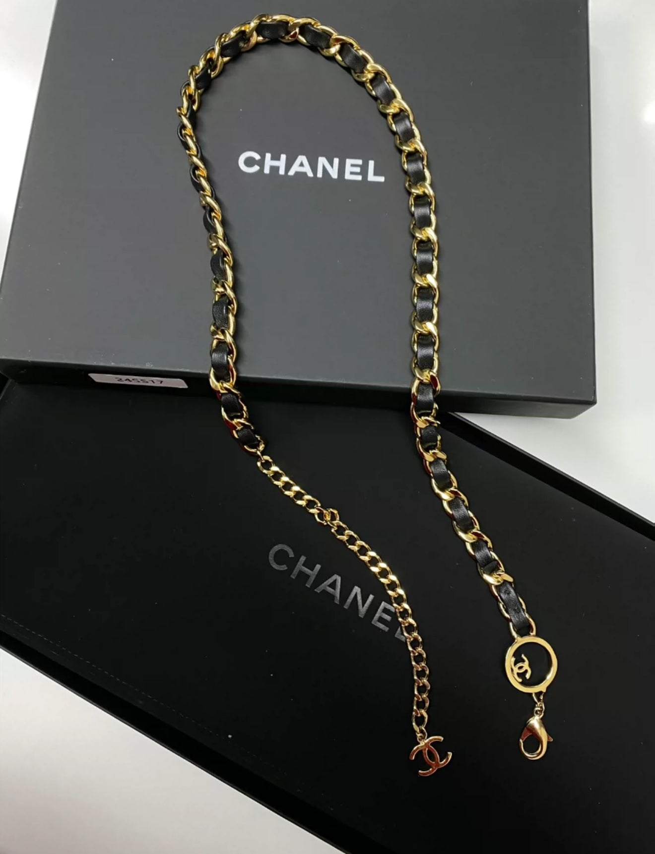 Chanel 24B Gold Leather Waist Chain