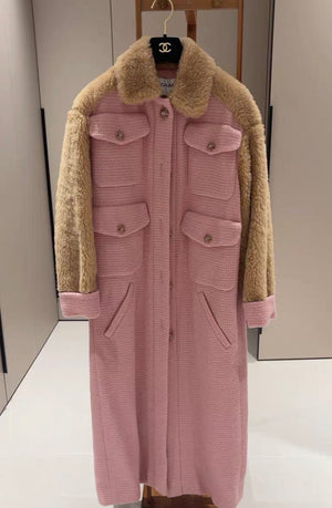 Chanel 22k pink shearling coat