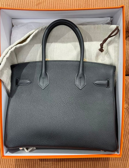 Hermes Birkin 30 Black Togo Leather Palladium Hardware 2024