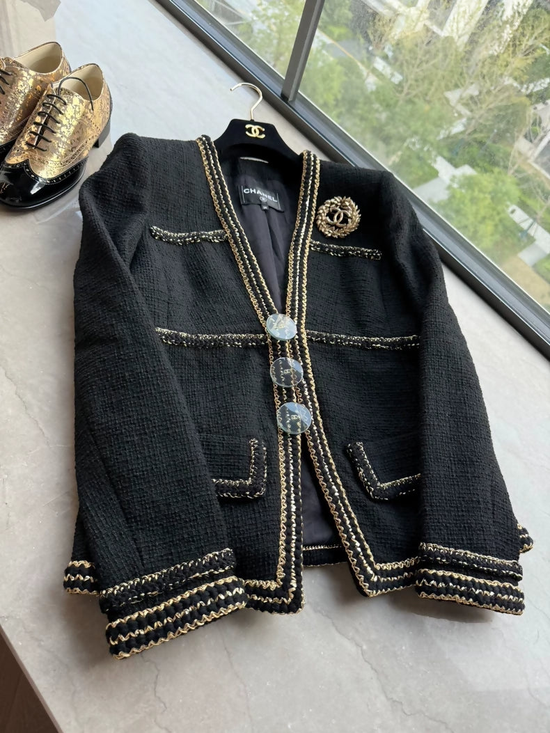 Chanel Metropolitan Black and Gold Jacket