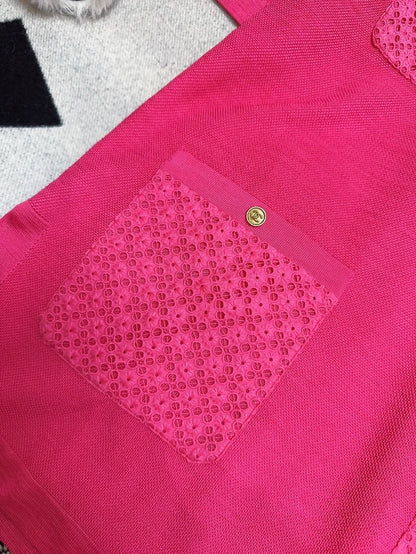 Chanel 21P fuchsia knit dress