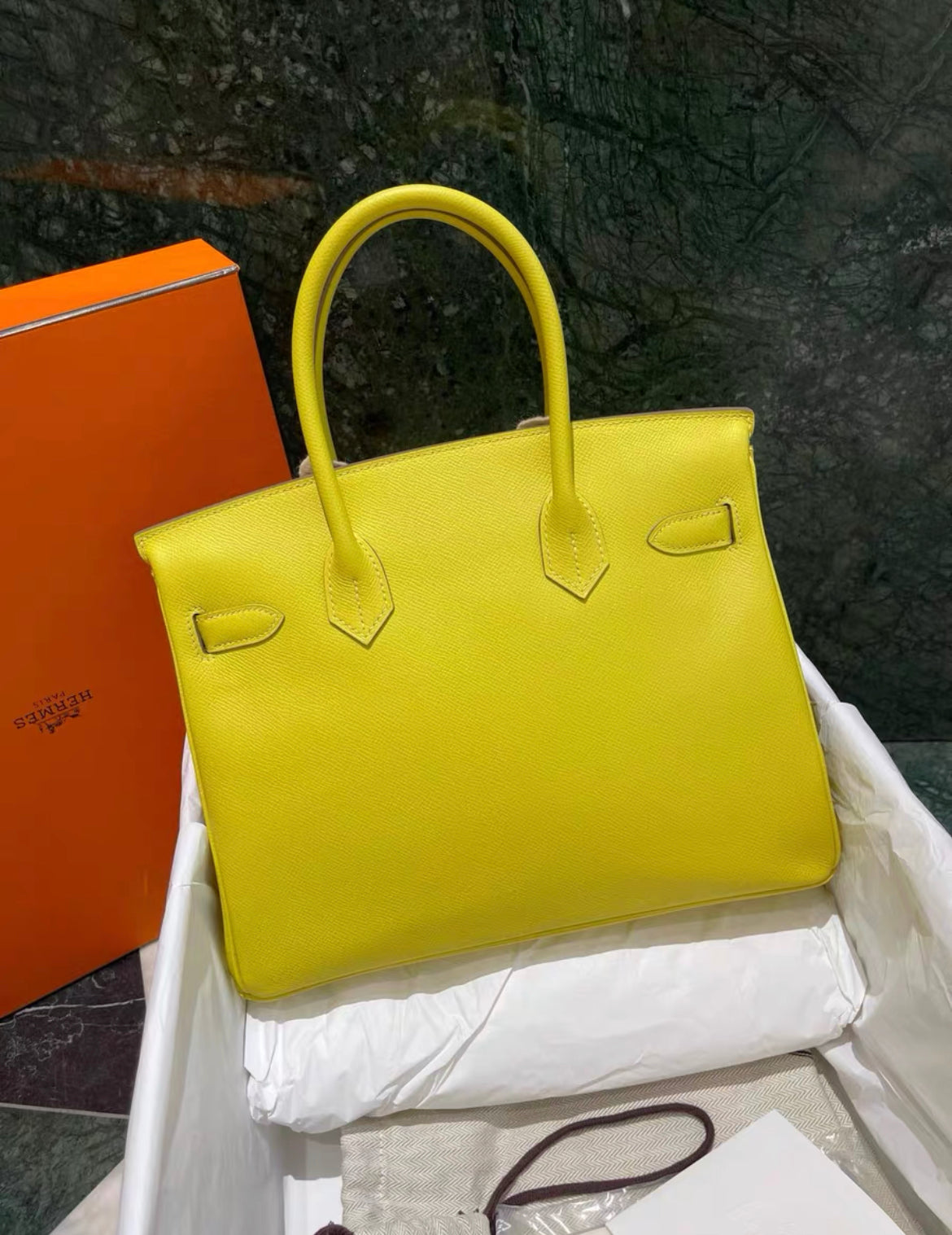 Hermès Birkin 30 Lime Epsom Gold Hardware