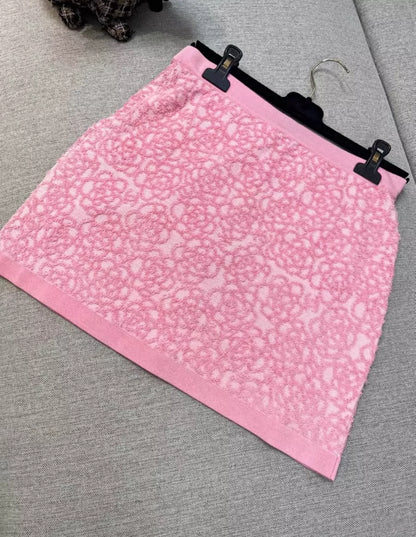 Chanel 21C Pink & Pale Pink Skirt