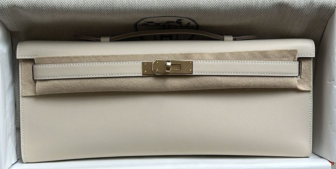 Hermès Kelly Cut Craie Swift  Permabrass hardware