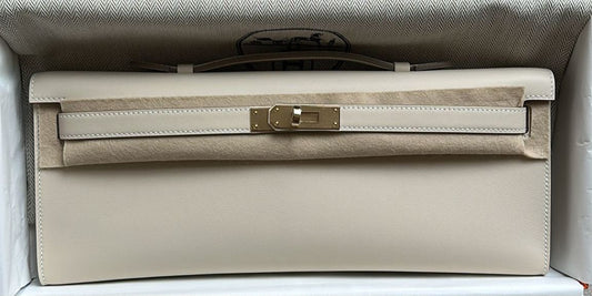 Hermès Kelly Cut Craie Swift  Permabrass hardware