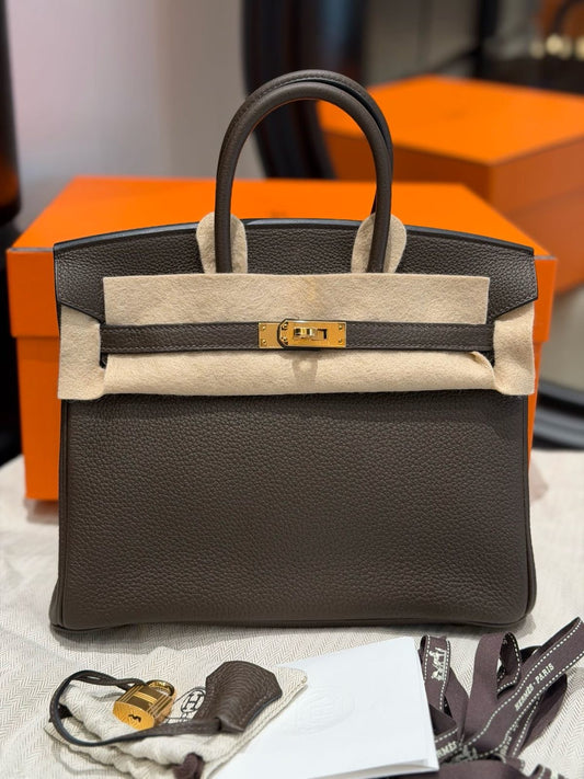 Hermes Birkin 25 Ebene Togo Gold hardware