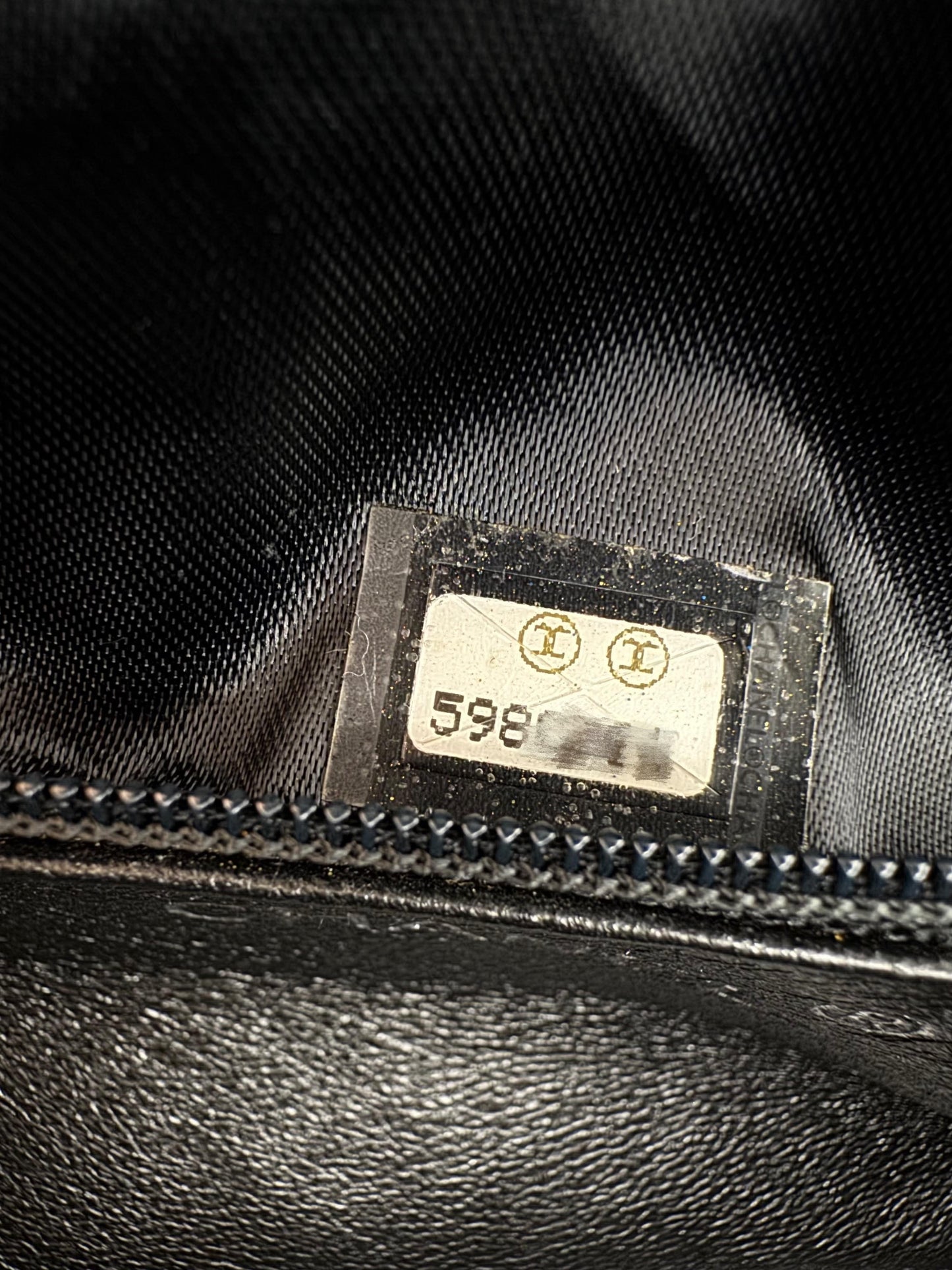 Chanel vintage black clutch with silver hardware handle