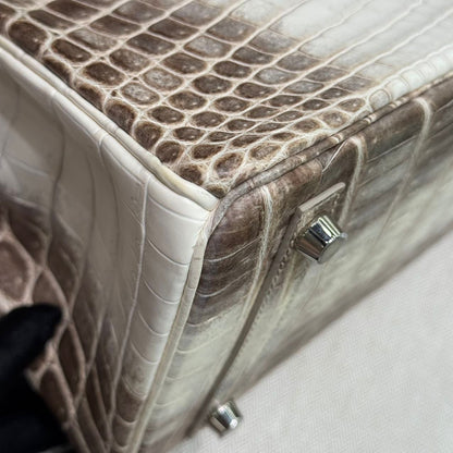 Hermes Birkin 25 Himalaya crocodile leather Palladium Hardware