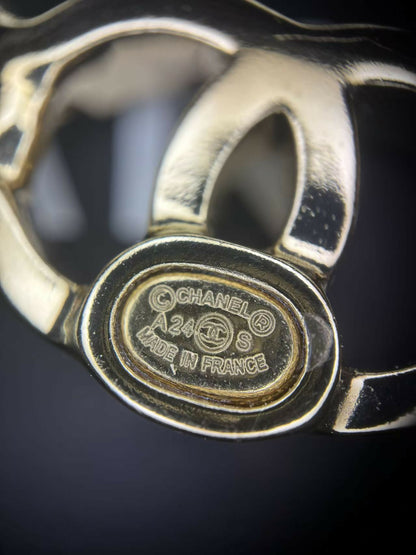 Chanel A24S Acrylic No. 5 Champagne Gold Transparent Brooch