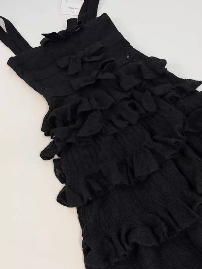 Chanel 25k black bow maxi dress