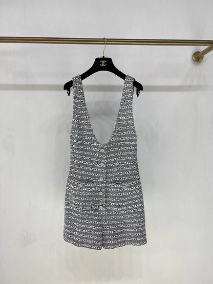 Chanel 24P striped grey jumpsuit