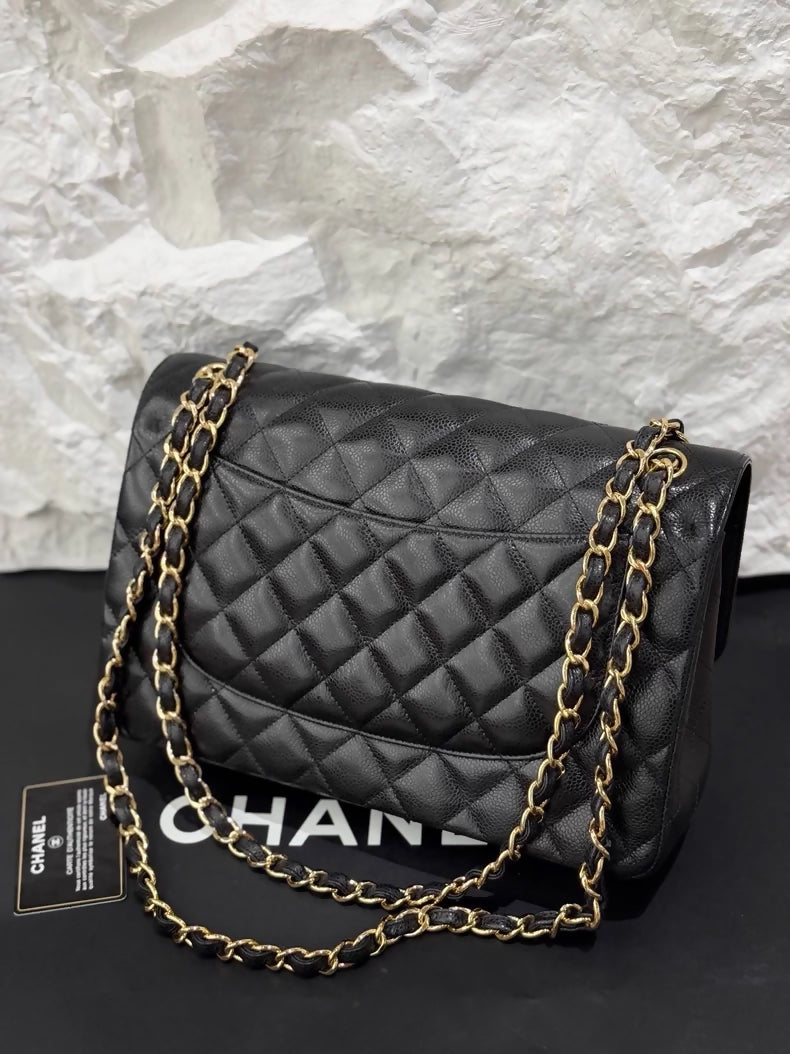 Chanel Jumbo black CF leather gold hardware