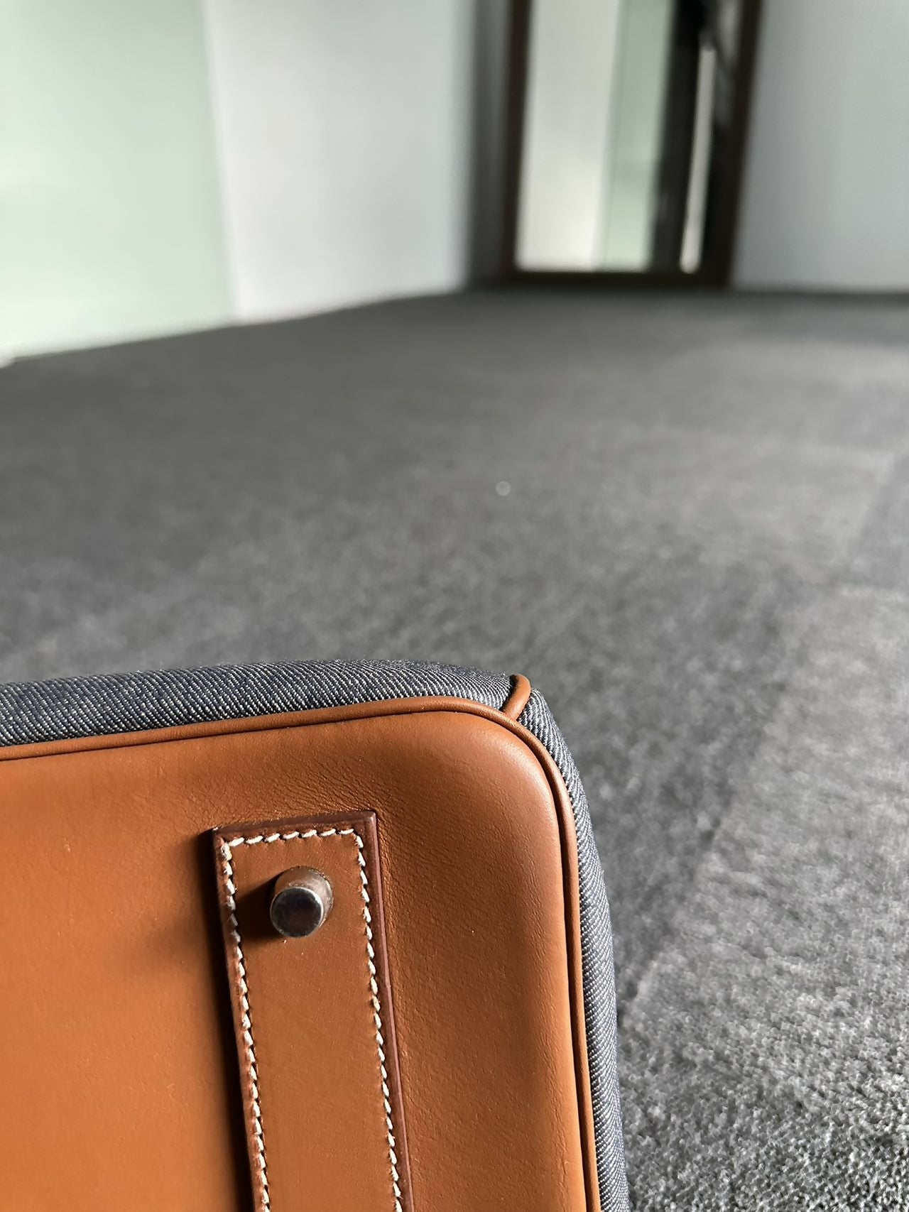 Hermes Birkin shoulder denim