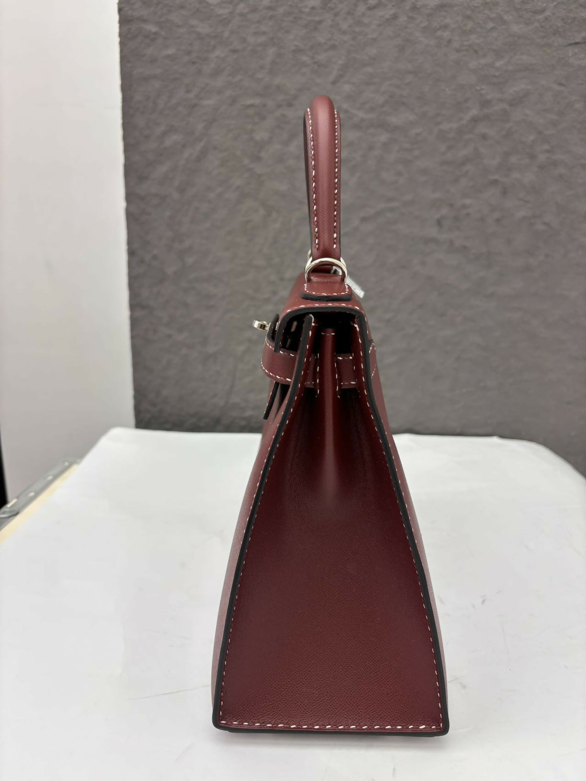 Hermès Kelly 28 Sellier "Miss You" Rouge H (55) Epsom Leather with Contrast Stitching and Palladium Hardware