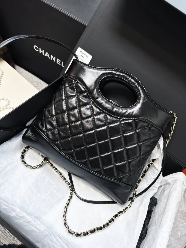 Chanel 24C 31bag  black and gold mini handbag