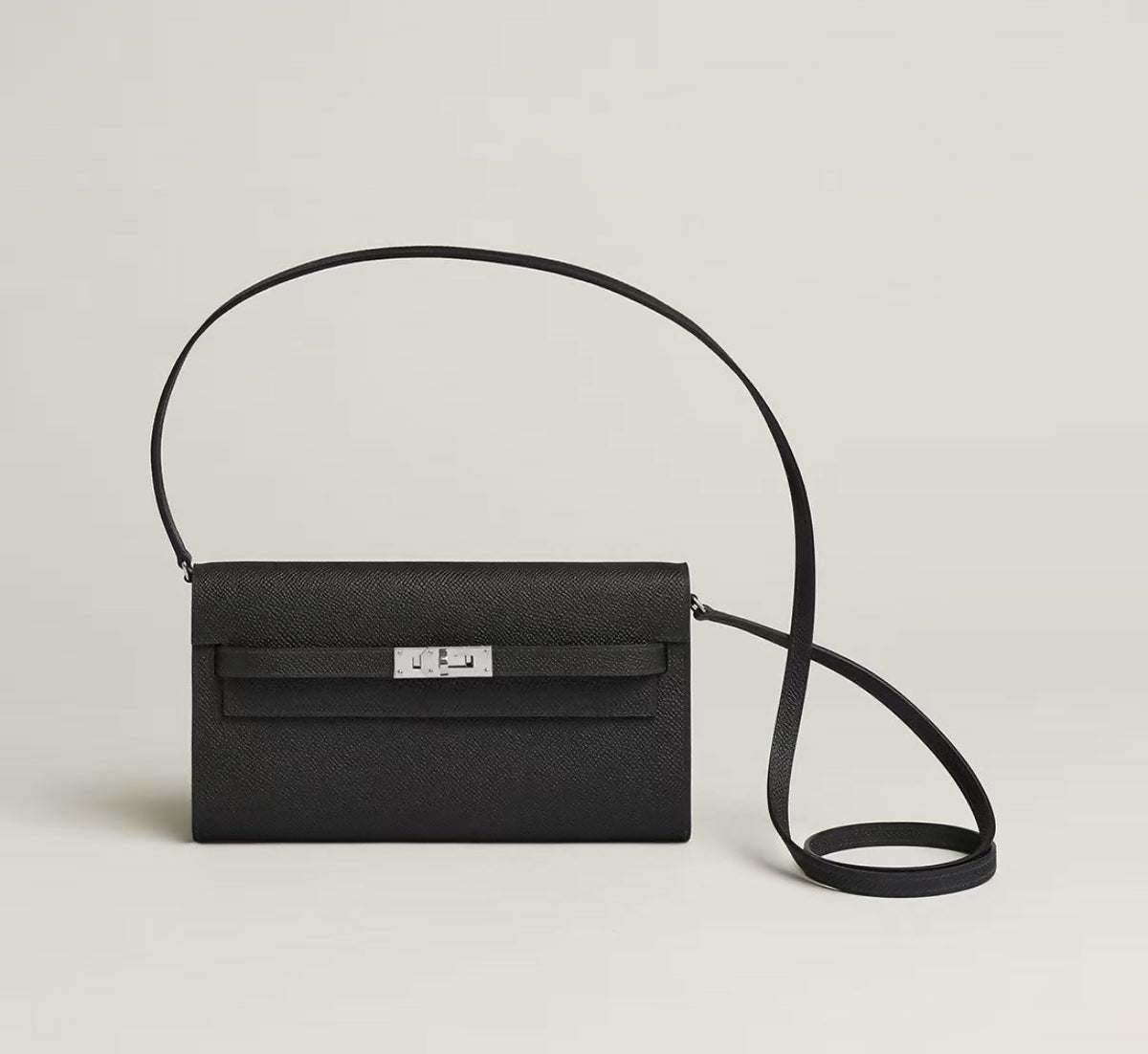 Hermès Kelly To Go Noir / Black Epsom Leather with Palladium Hardware