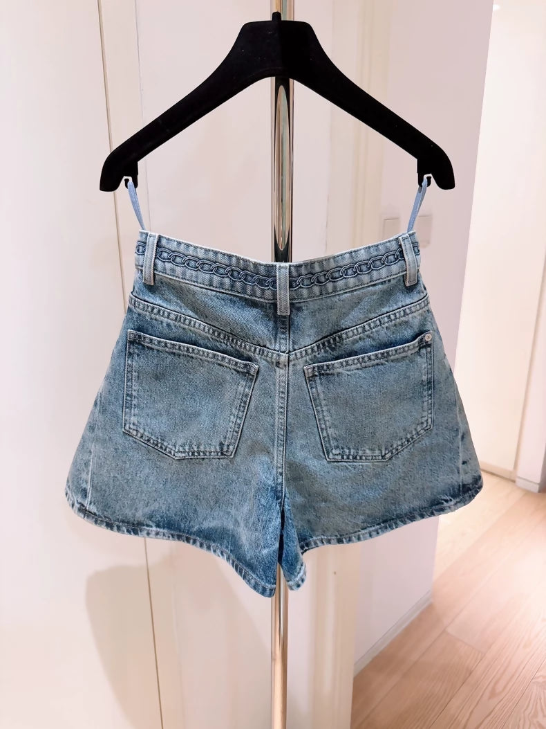 Chanel A-line Denim Shorts