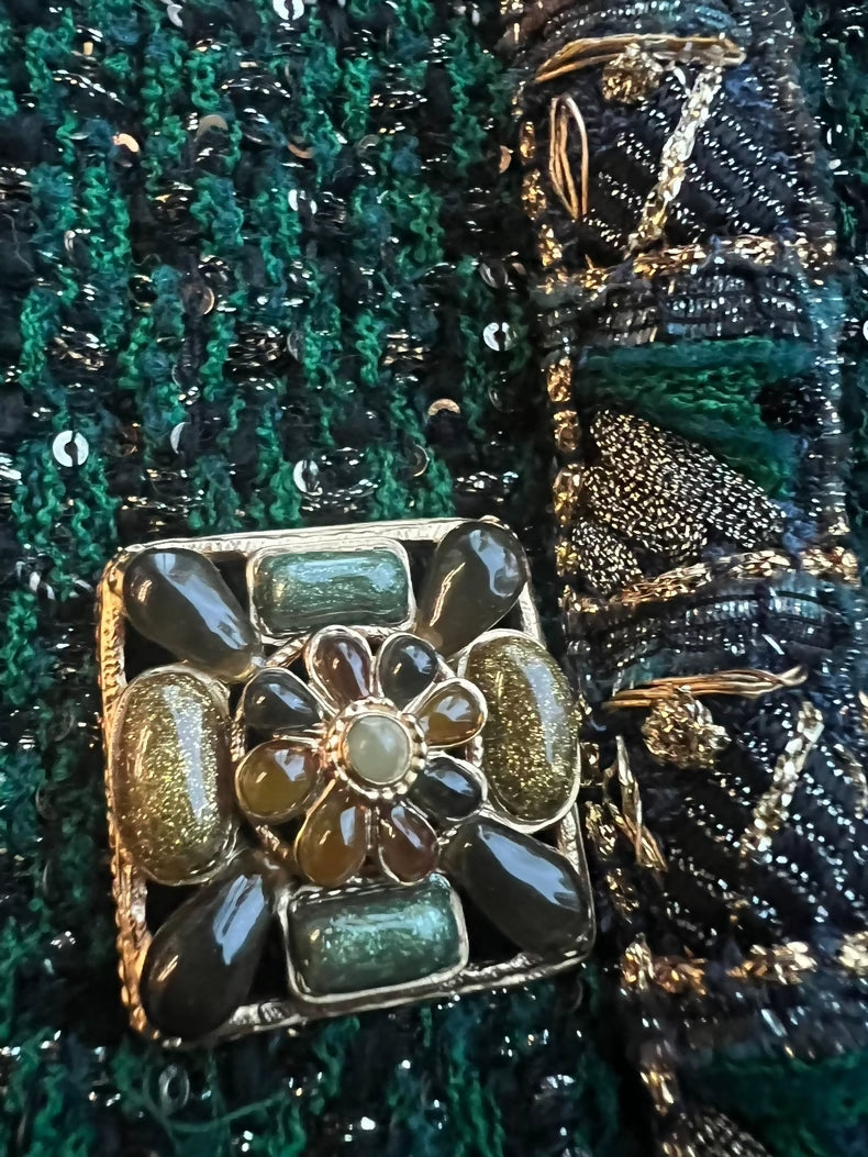 Chanel Byzantine Emerald Green tweed Jacket