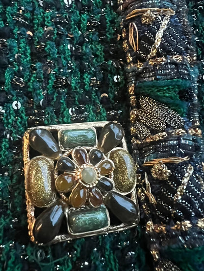 Chanel Byzantine Emerald Green tweed Jacket