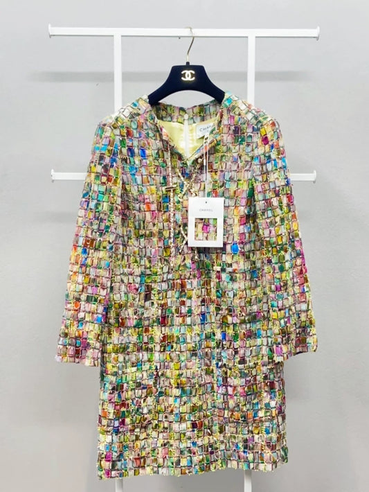 Chanel 21S colourful mosaic dress