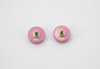 Chanel D19K Acrylic Pink Purple Thin Round Earrings