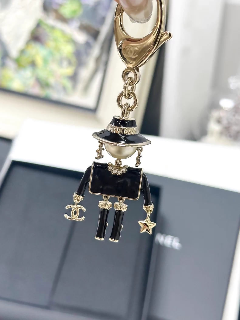 Chanel 25B black robot pendant/keychain