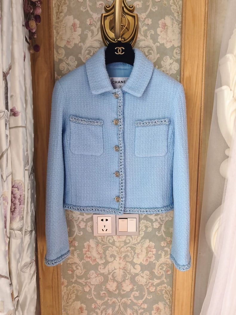 Chanel 25B baby blue jacket with camisole