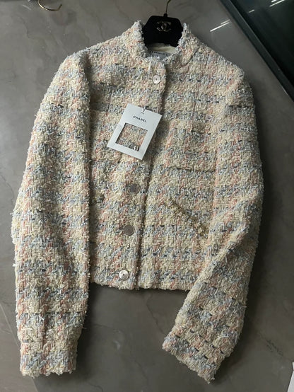 Chanel 25p yellow tweed jacket