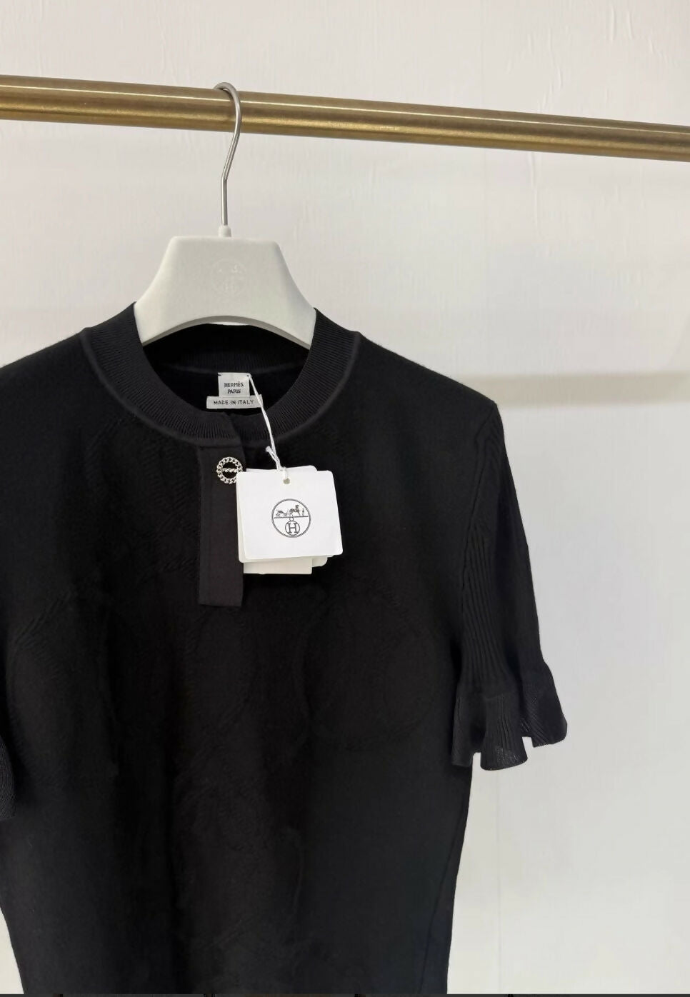 Hermes 25 autumn and winter black knitted top