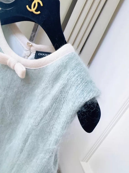 Chanel 25N Light Blue/Pale Blue Bow Dress