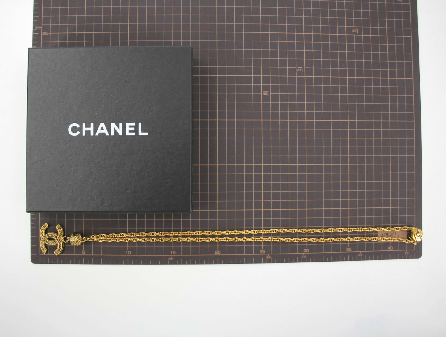 Chanel Vintage 85 Gold-Plated Ball CC Long Necklace