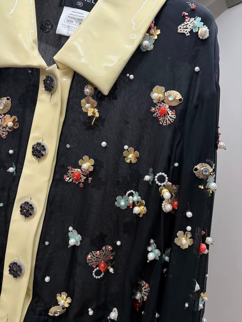 Chanel 2016 black yellow jacket