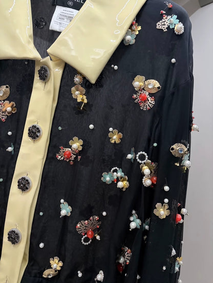 Chanel 2016 black yellow jacket