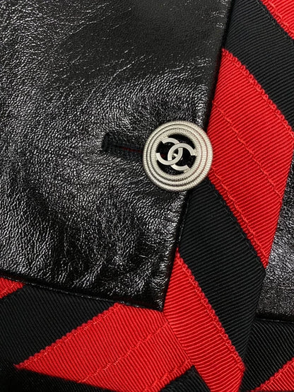 Chanel's 20s Black and Red Short Leather Jacket