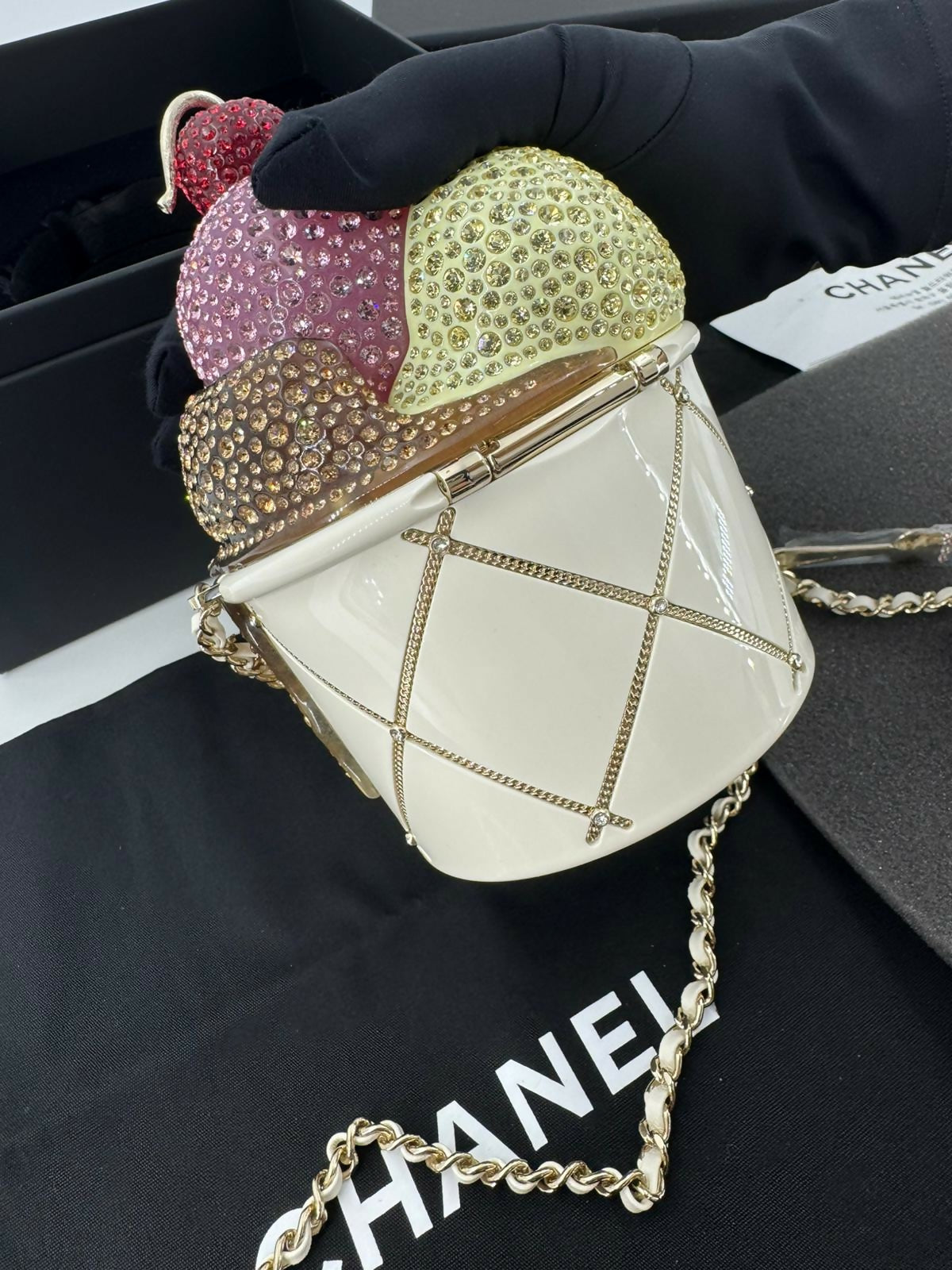 Chanel 2026 Rhinestone Gelato Ice Cream Multicoloured Minaudière Evening Bag